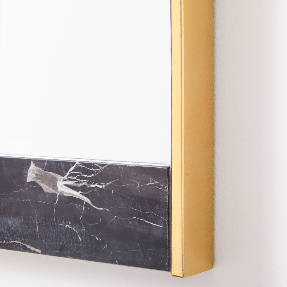 Marble & Brass Wall Mirror - Black