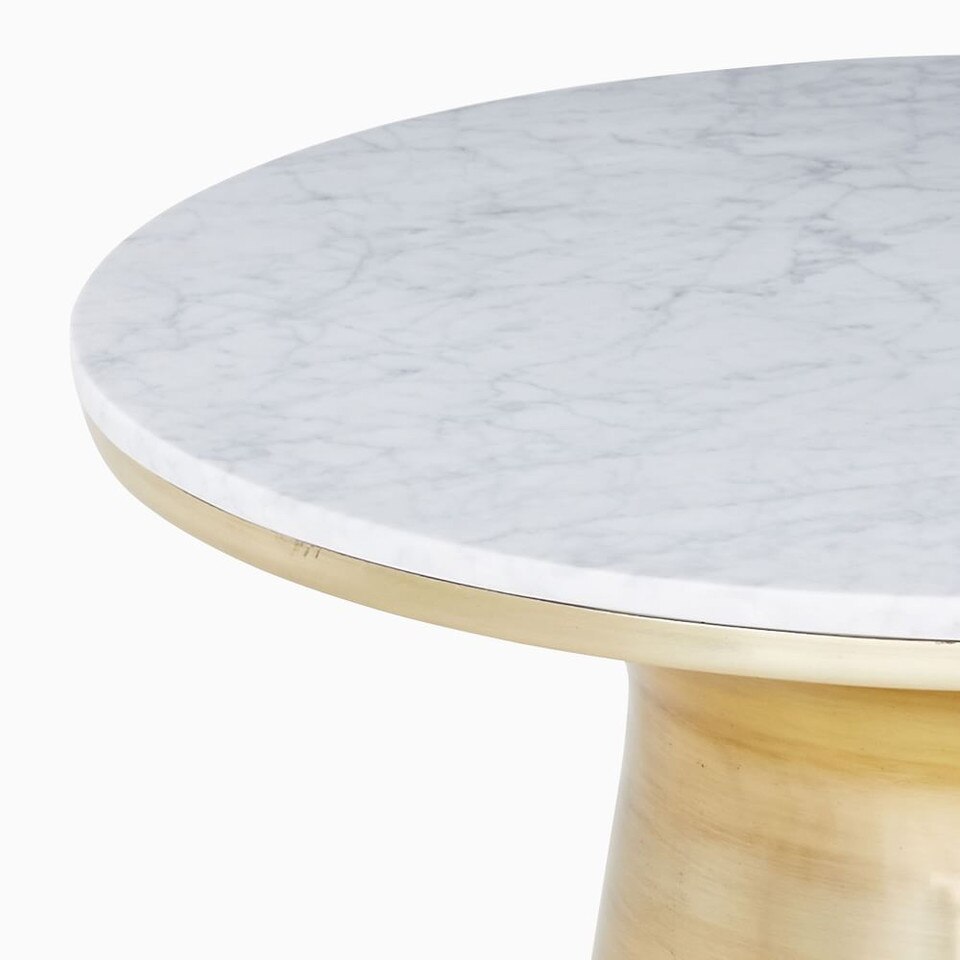 Marble-Topped Pedestal Coffee Table (77 cm)