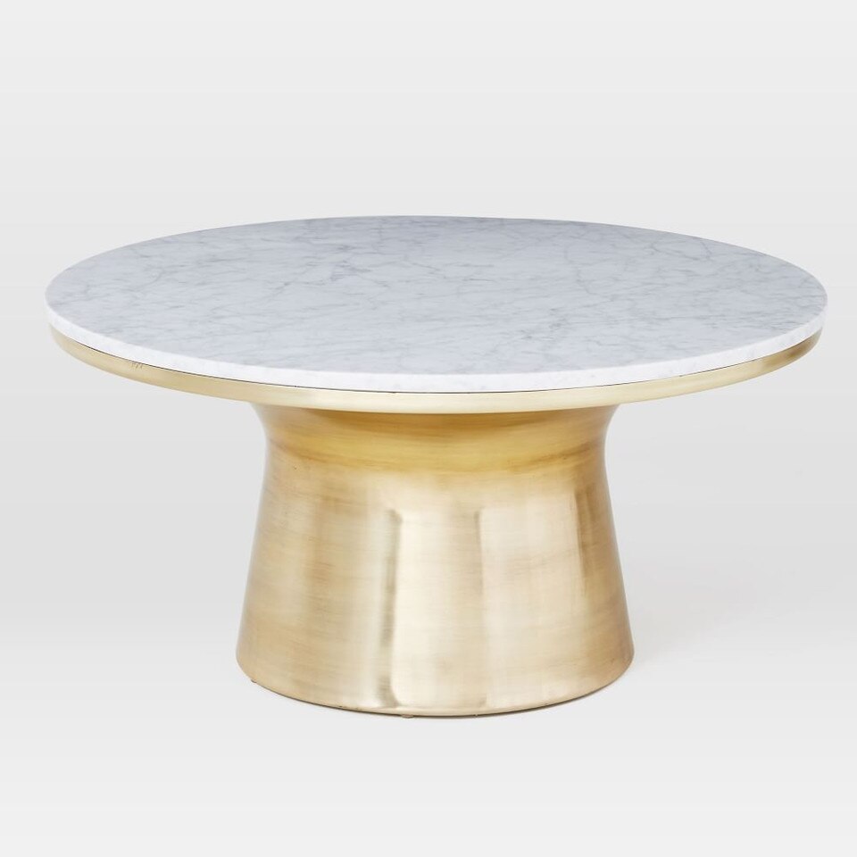 Marble-Topped Pedestal Coffee Table (77 cm)