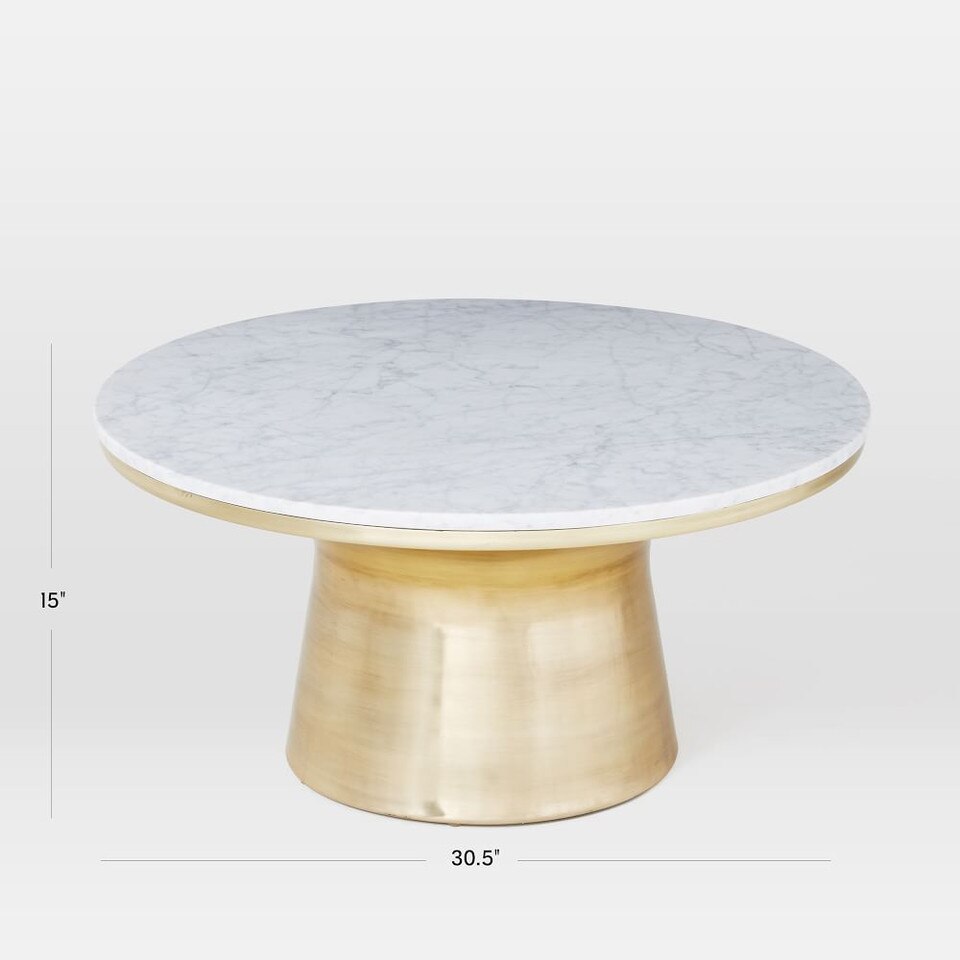 Marble-Topped Pedestal Coffee Table (77 cm)
