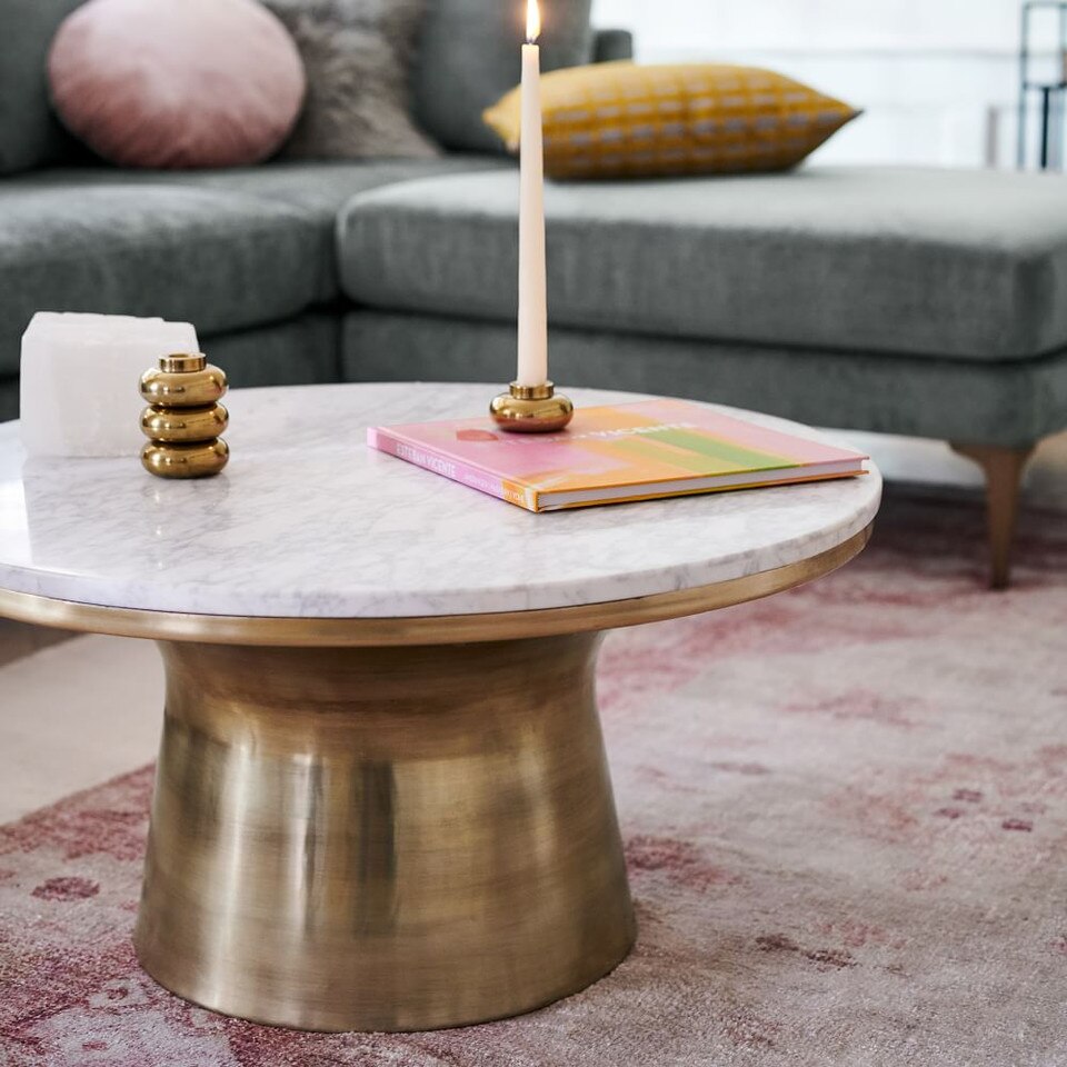 Marble-Topped Pedestal Coffee Table | west elm United Kingdom