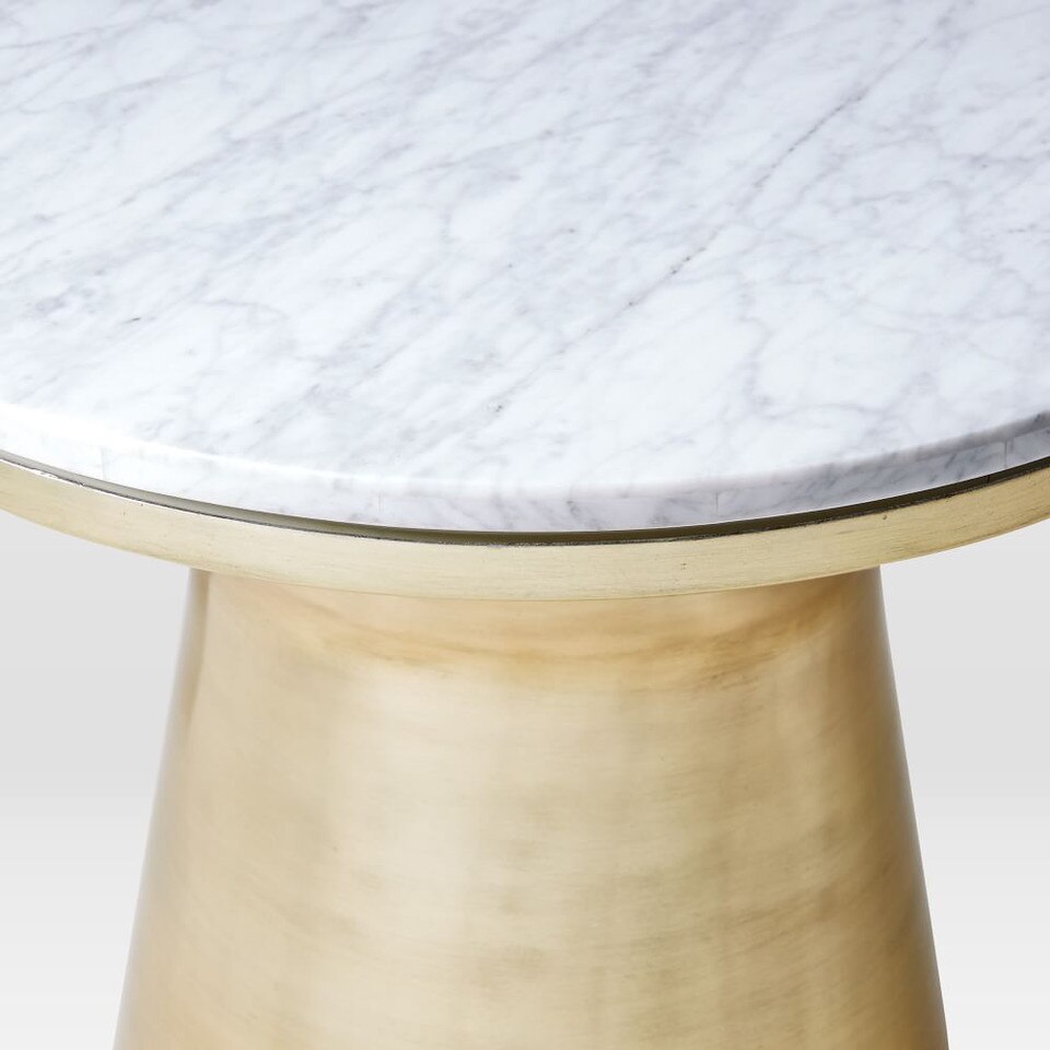 Marble Topped Pedestal Side Table (51 cm)