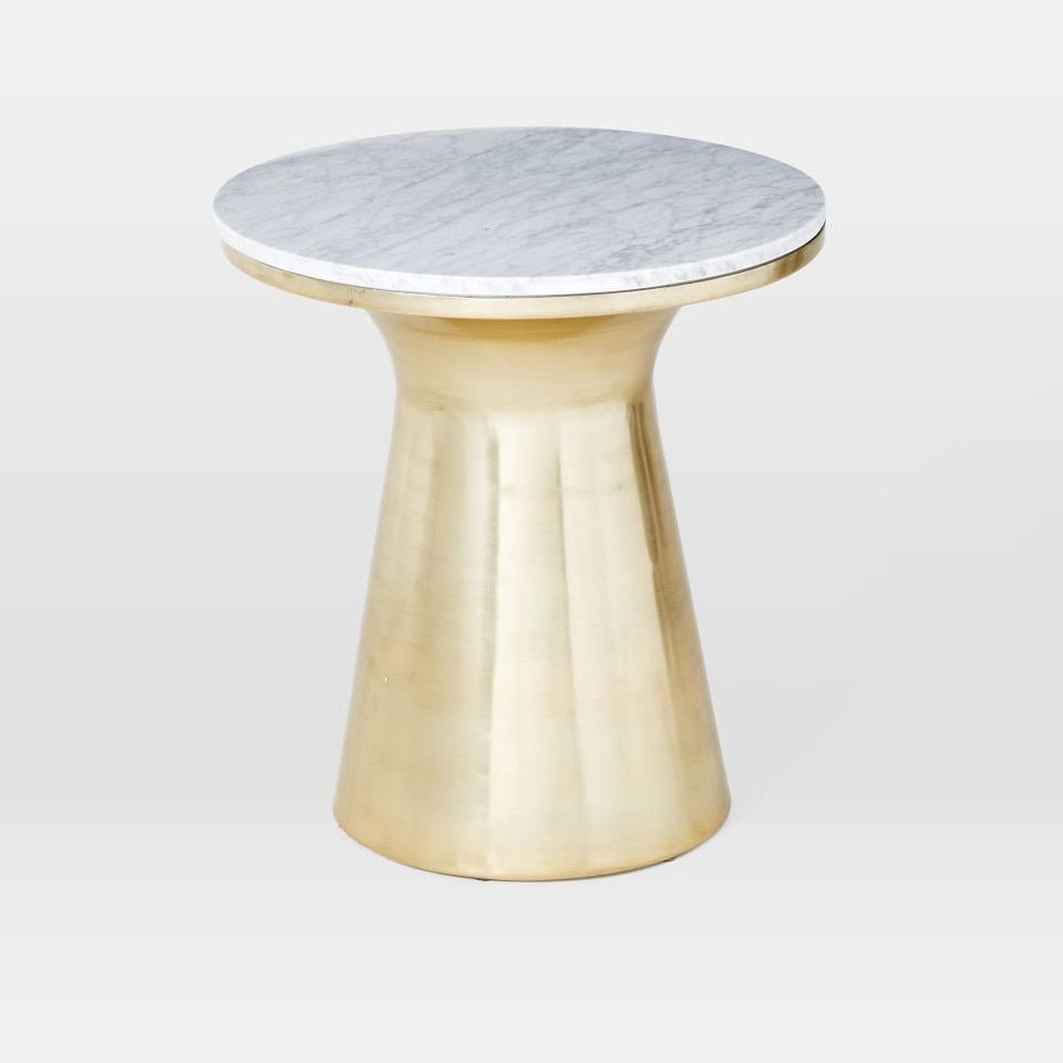 Marble Topped Pedestal Side Table (51 cm)