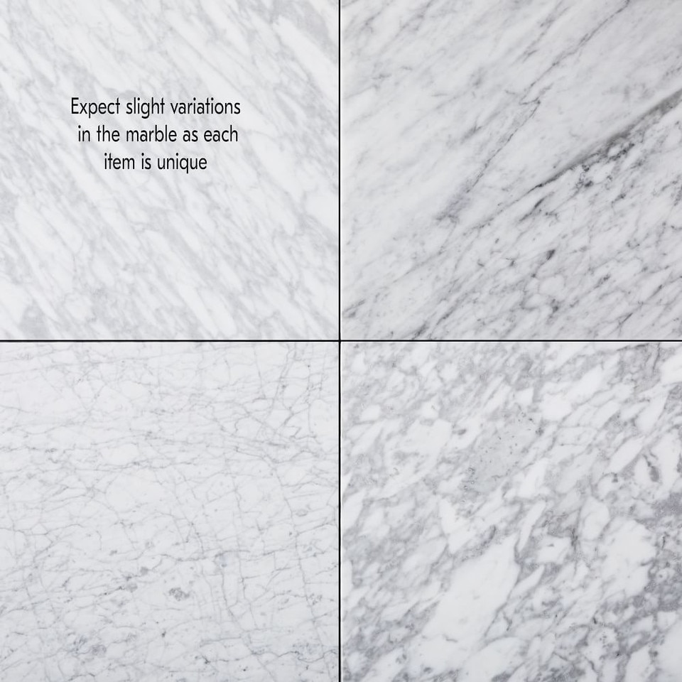Marble Topped Pedestal Side Table (51 cm)