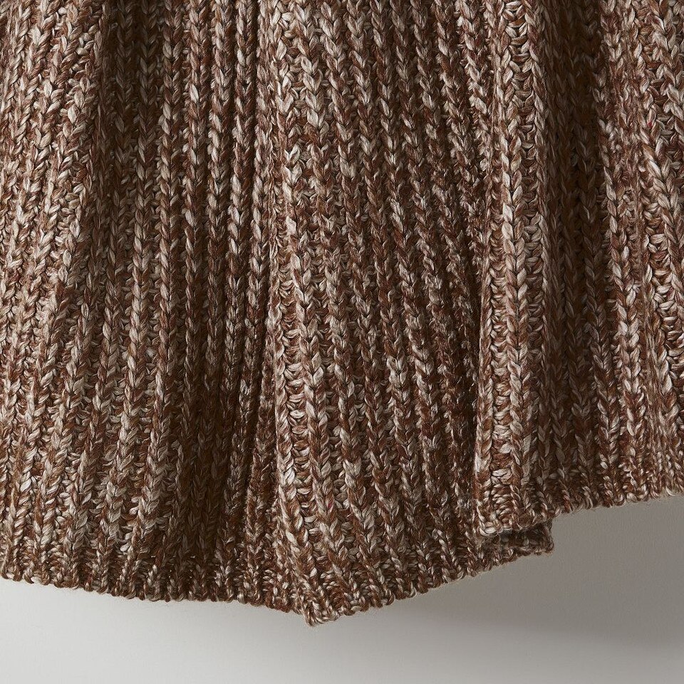 Marled Rib Knit Throw