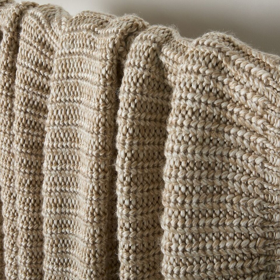 Marled Rib Knit Throw