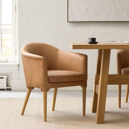 Marlo Leather Dining Chair West Elm UK