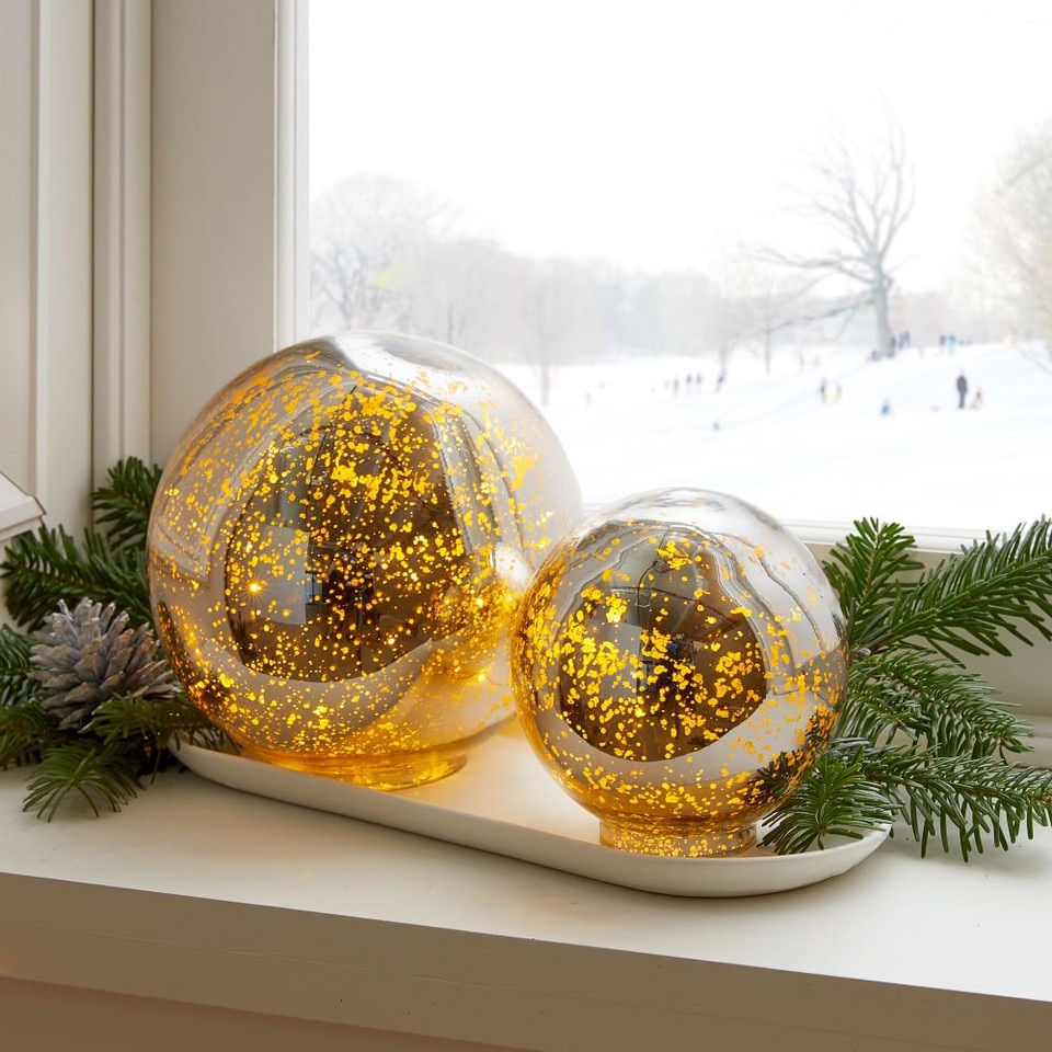 Light Up Mercury Glass Globe