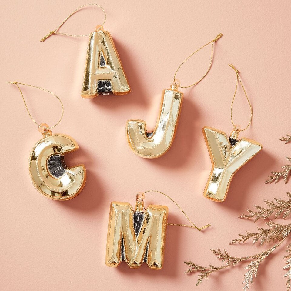 Mercury Glass Letter Baubles