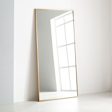 Metal Frame Oversized 198 Cm Floor Mirror Antique Brass West Elm United Kingdom - Wall Floor Mirror Frame Metal Frame Oversized 198 Cm Floor Mirror Antique Brass West Elm United Kingdom - Wall Floor Mirror Frame