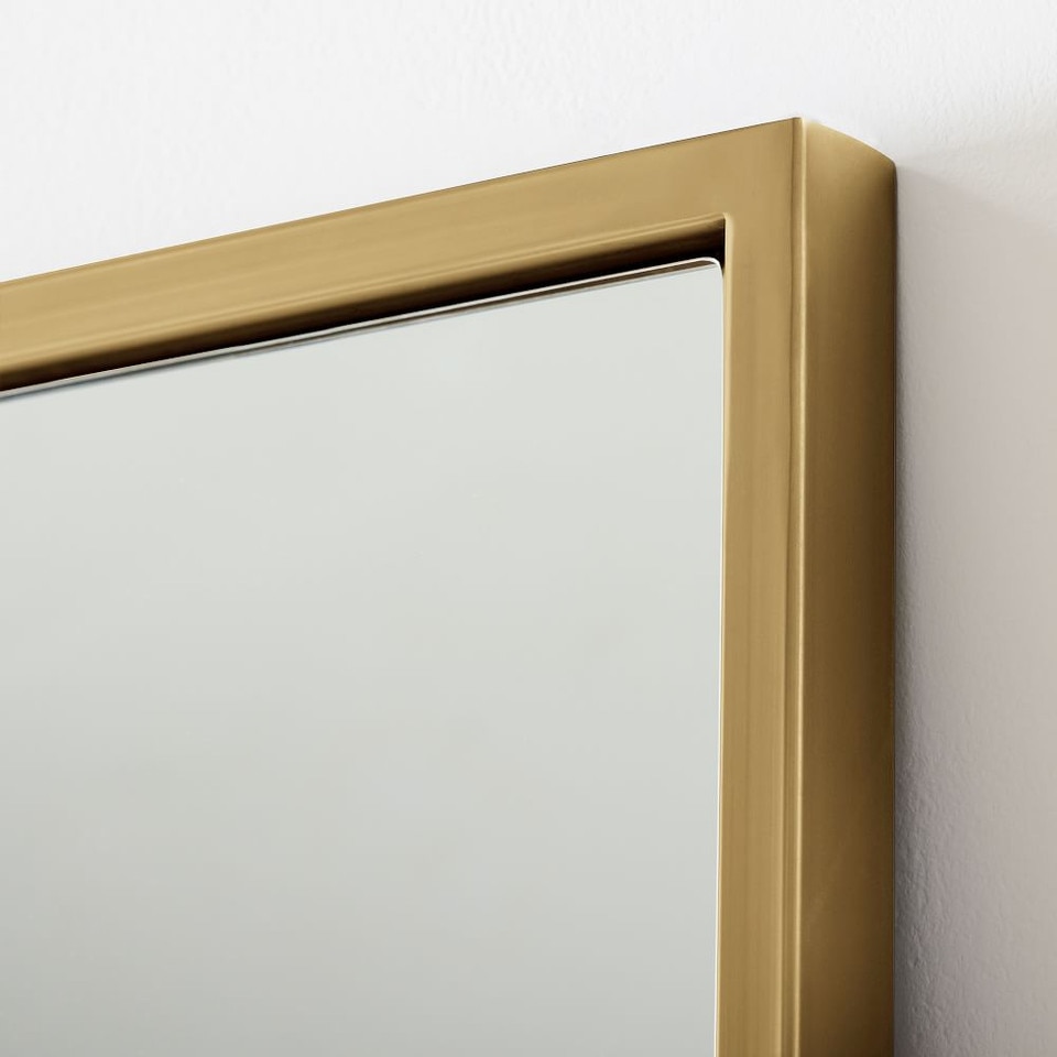 Metal Frame Oversized 198 cm Floor Mirror - Antique Brass