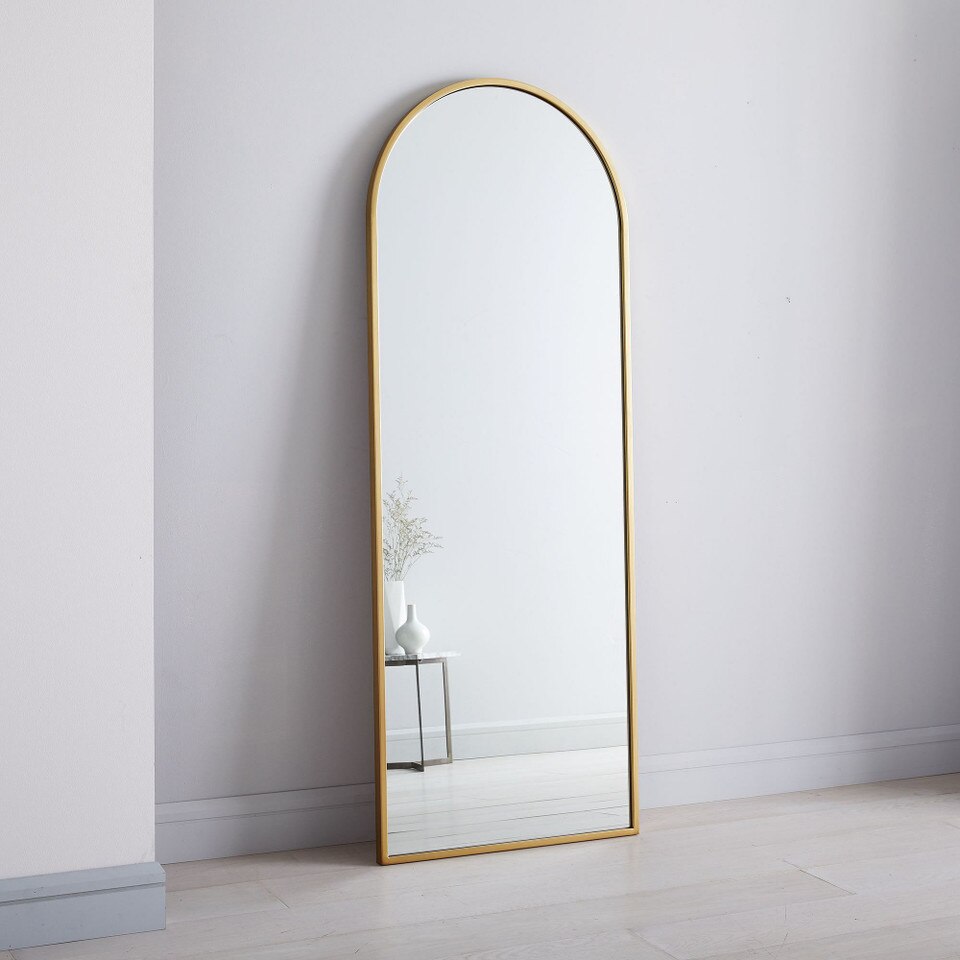 Metal Framed Arched Floor Mirror