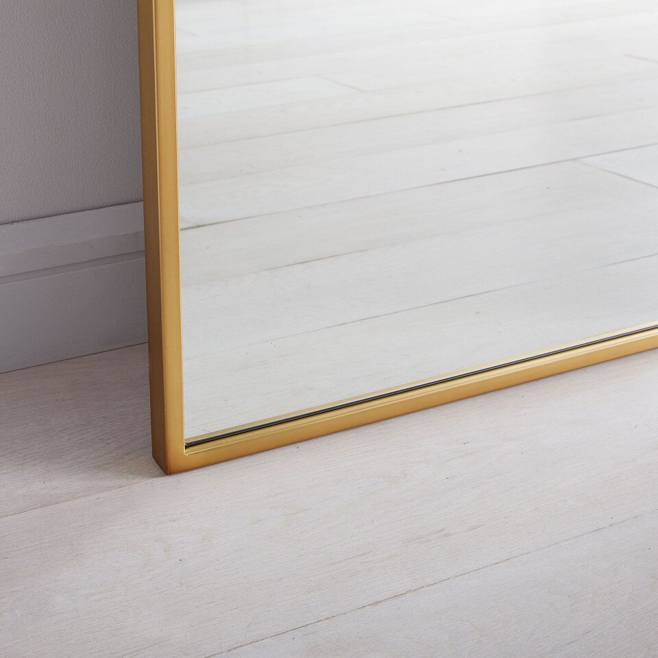 Metal Framed Arched Floor Mirror