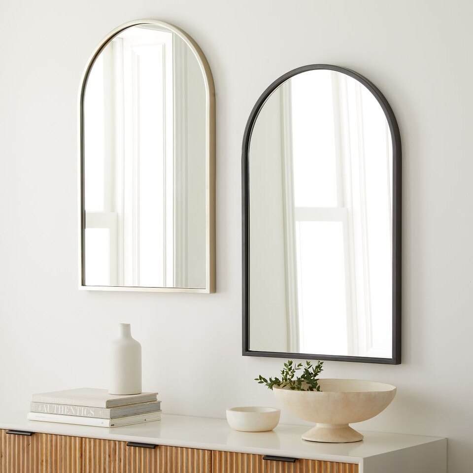 Metal Framed Arched Mirrors - Bronze