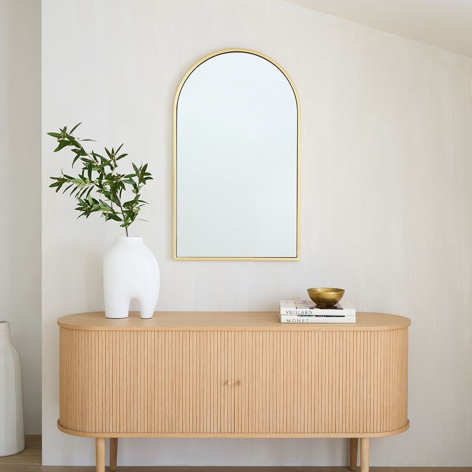 Metal Framed Large Arch Wall Mirror