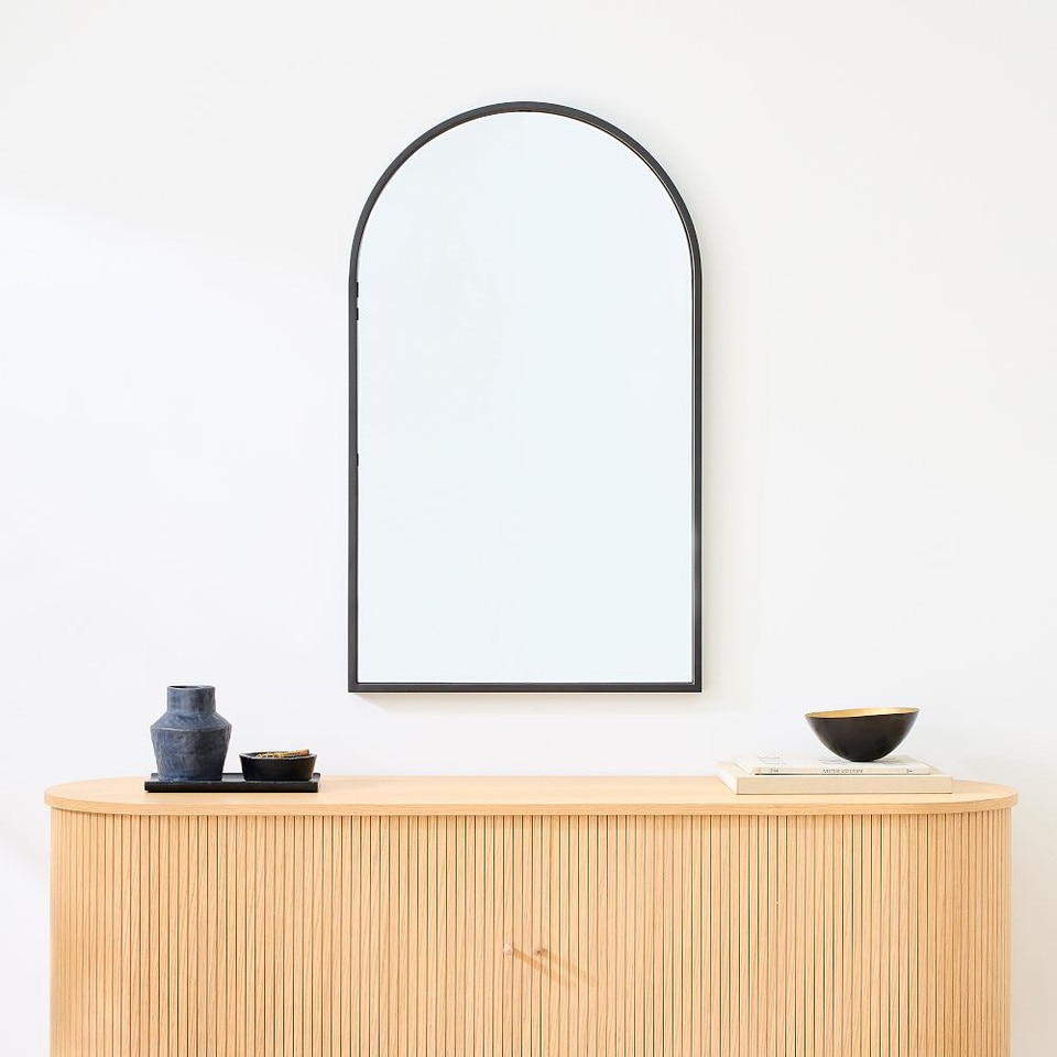Metal Framed Large Arch Wall Mirror