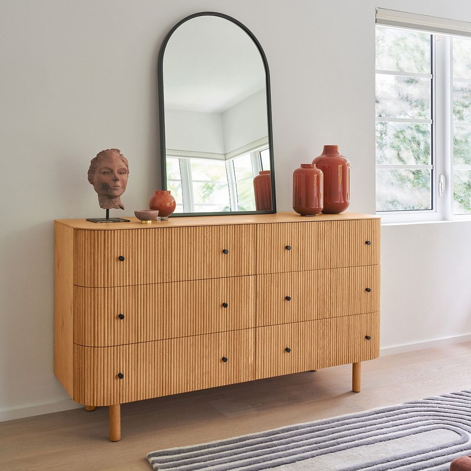 Metal Framed Large Arch Wall Mirror