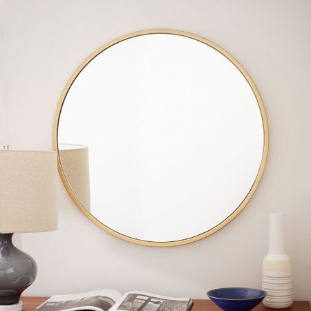 Metal Frame 76 Cm Round Mirror West Elm United Kingdom Metal Frame 76 Cm Round Mirror West, Round Mirror Gold Metal Frame