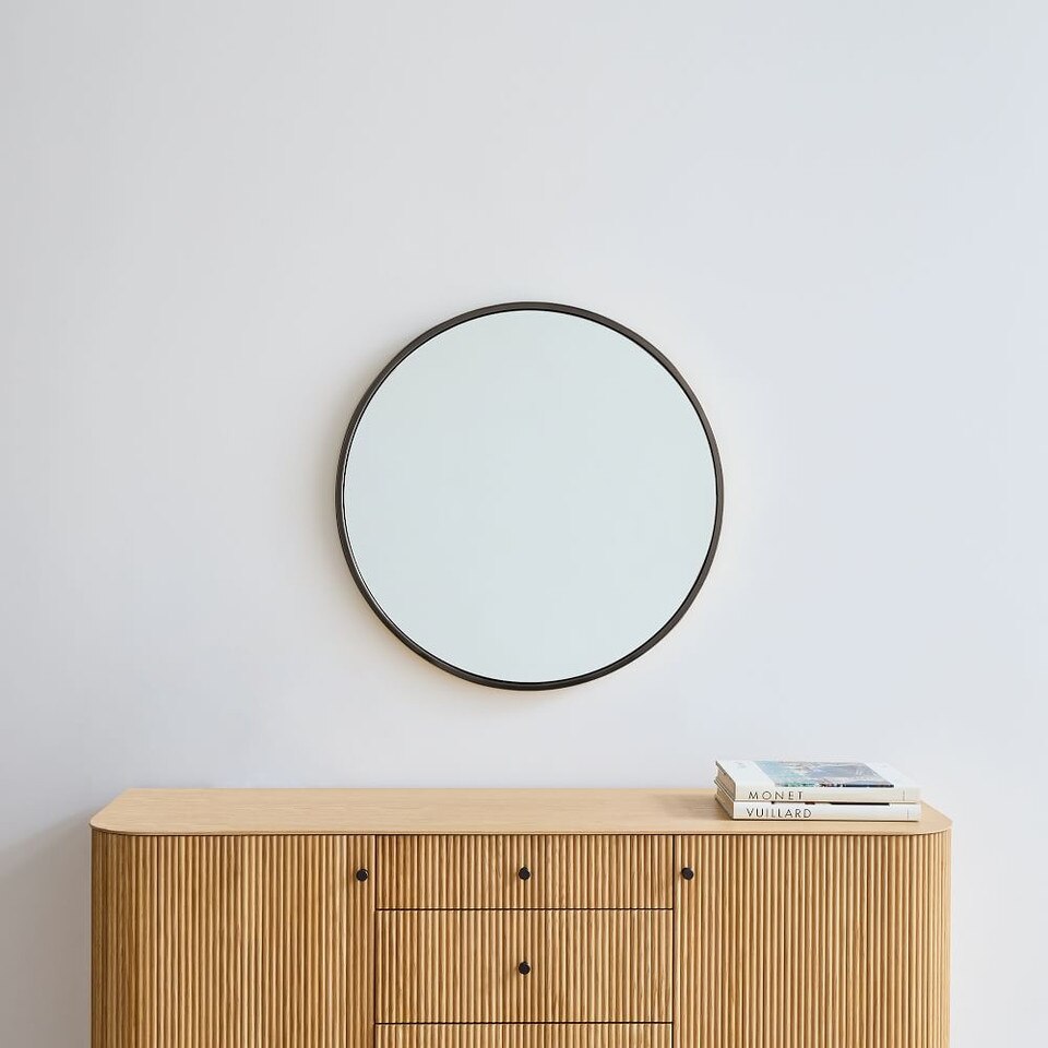 Metal Frame Round Mirror (76 cm)