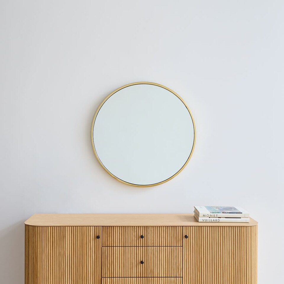 Metal Frame Round Mirror (76 cm)