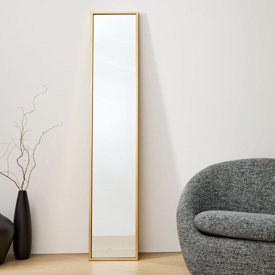 Metal Framed Narrow Floor Mirror