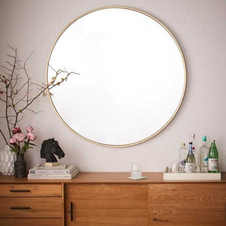 Metal Framed Oversized 122 Cm Round Mirror West Elm United Kingdom Metal Framed Oversized 122 Cm Round, Framed Round Mirror Large