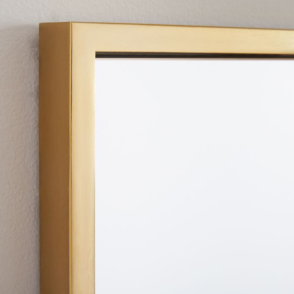 Metal Framed 107 cm Square Mirror - Antique Brass