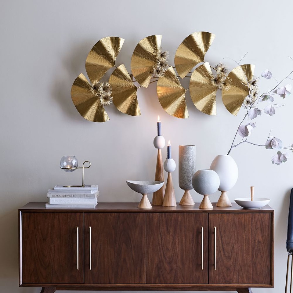 Metallic Ginkgo Wall Art