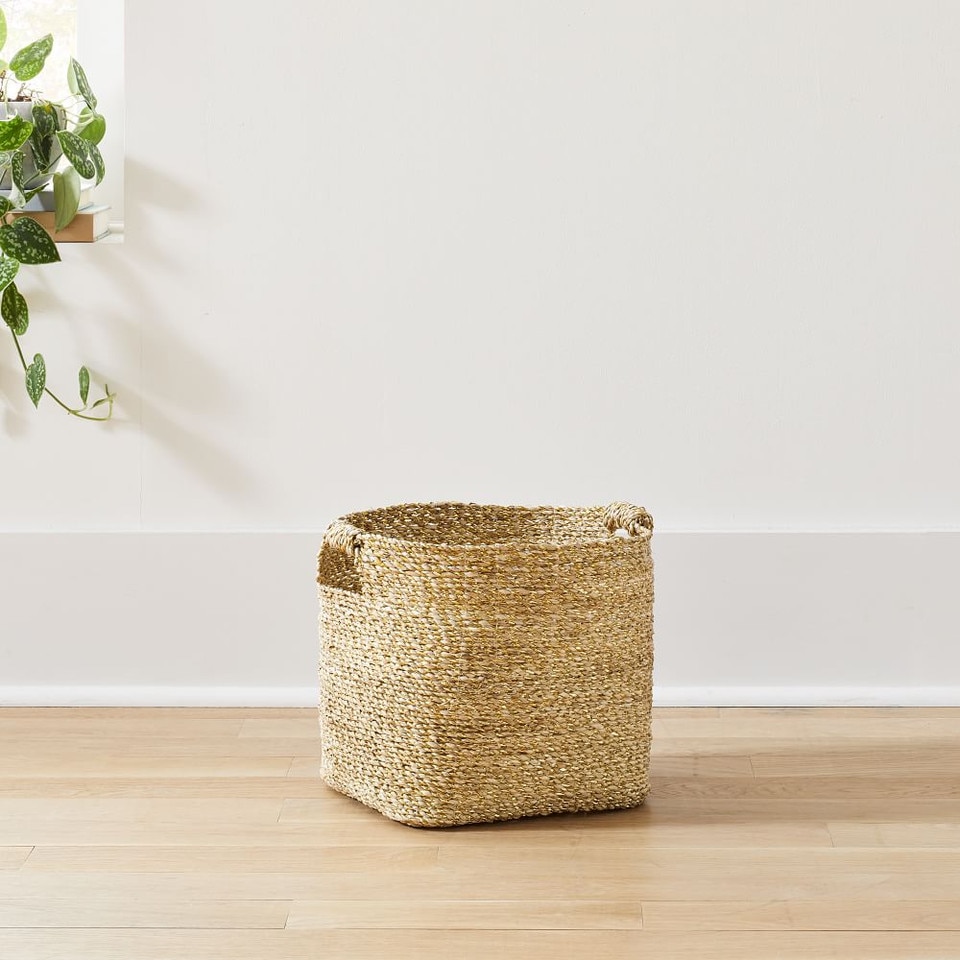 Metallic Woven Storage Basket