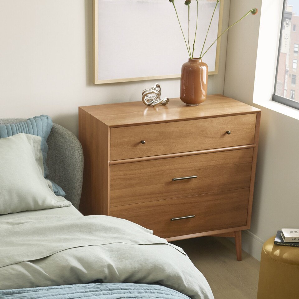 Mid-Century Modern 3-Drawer Chest (91 cm)