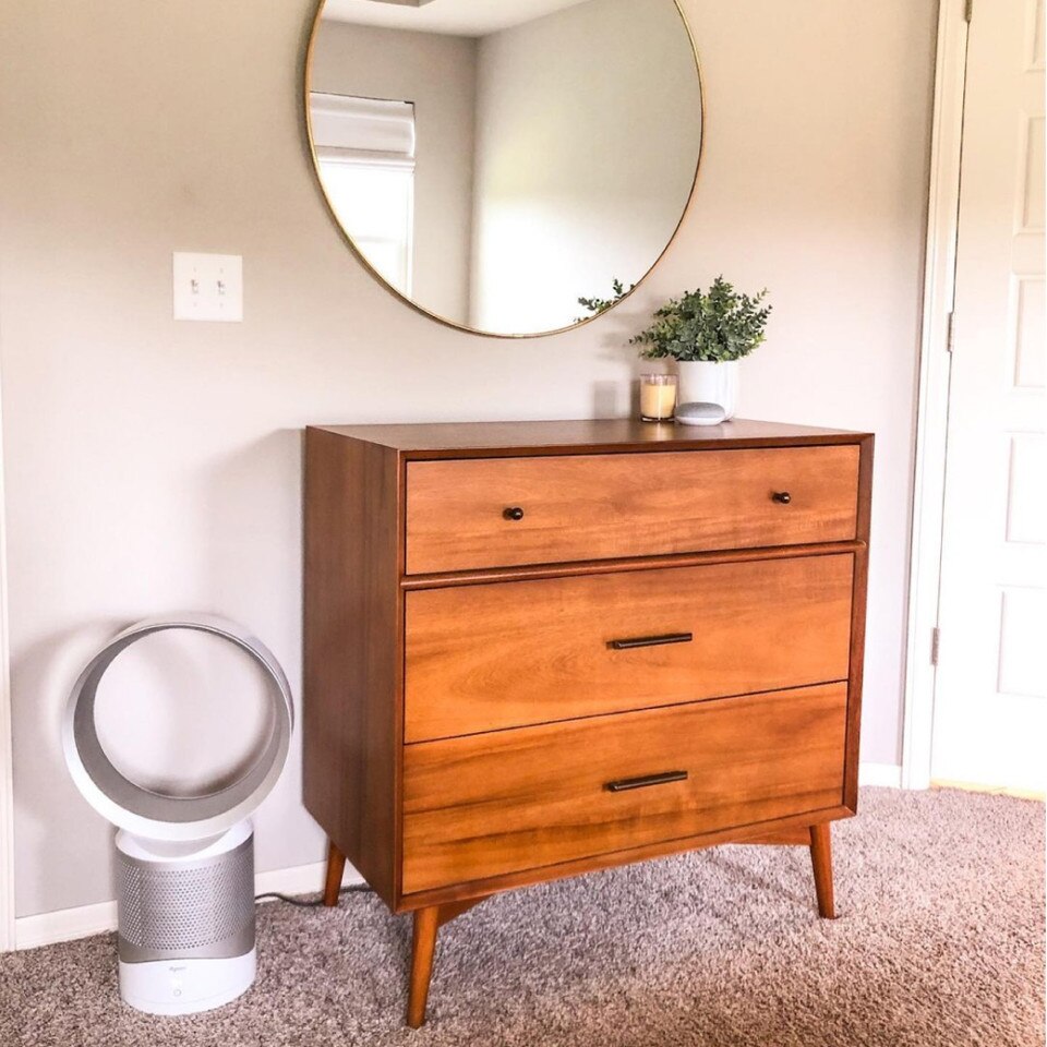 Mid-Century Modern 3-Drawer Chest (91 cm)