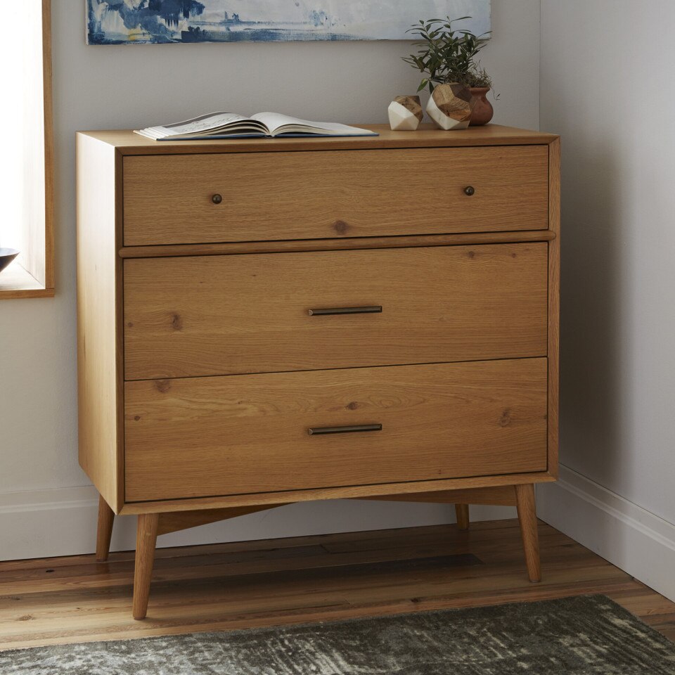Mid-Century Modern 3-Drawer Chest (91 cm)
