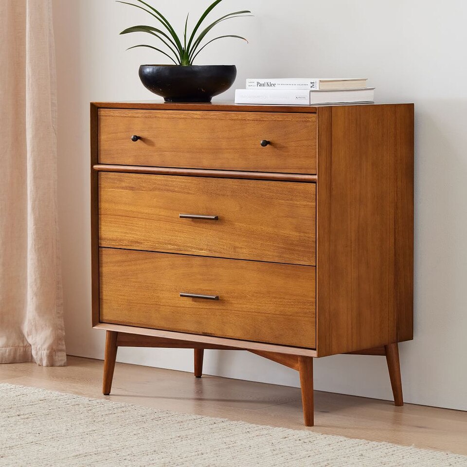 Mid-Century Modern 3-Drawer Chest (91 cm)