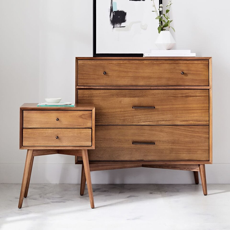 Mid-Century Modern 3-Drawer Chest (91 cm)