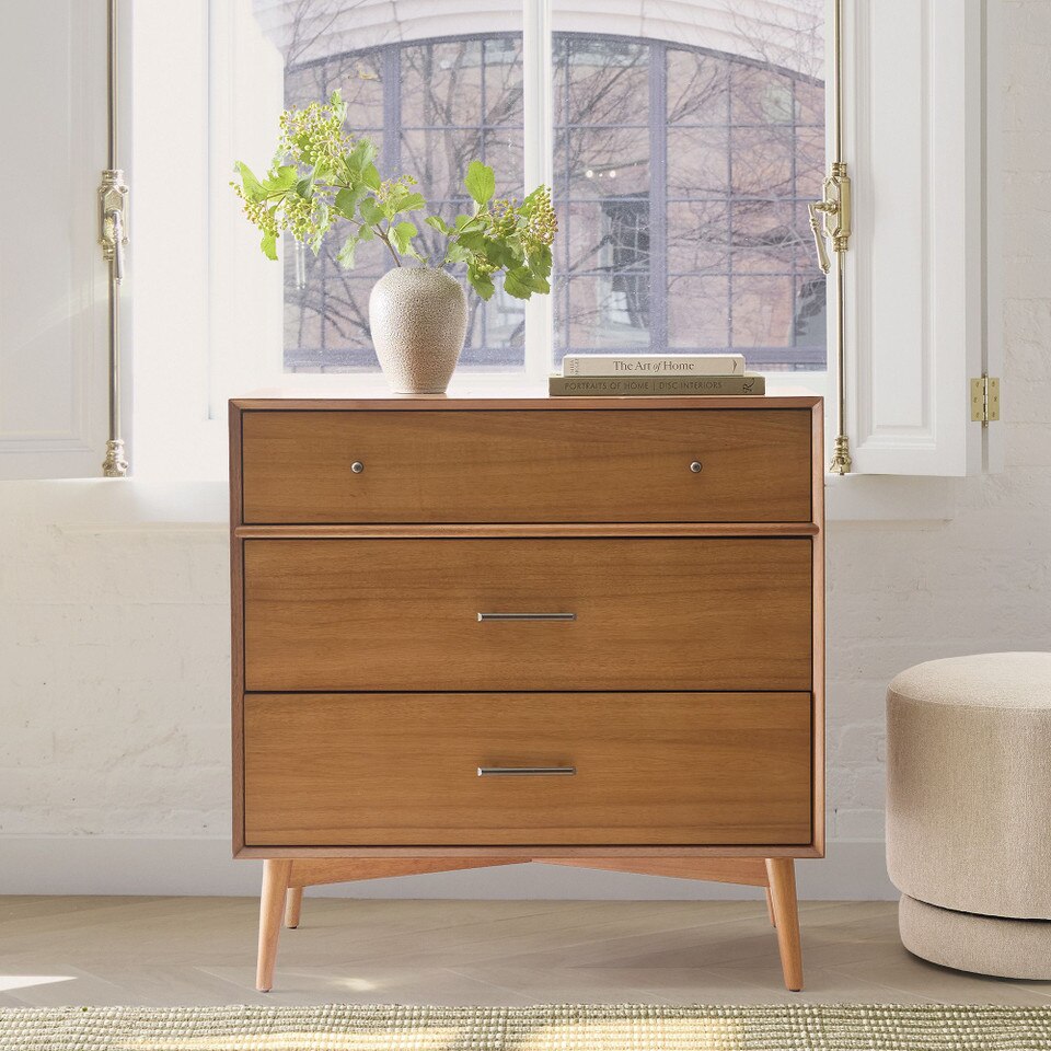 Mid-Century Modern 3-Drawer Chest (91 cm)