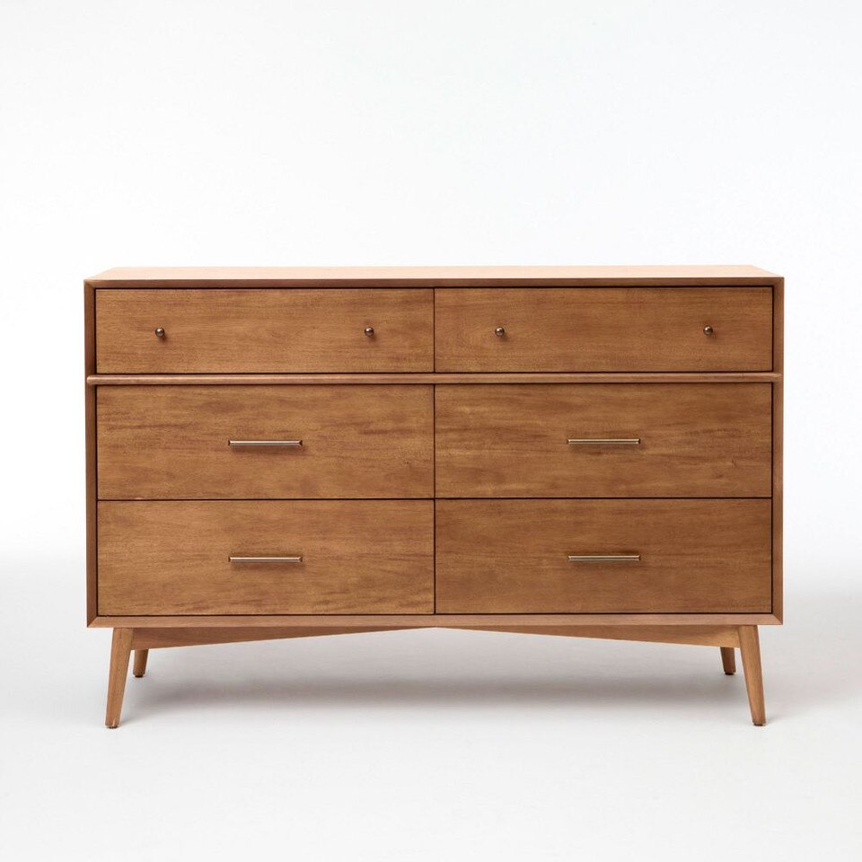 Mid-Century Modern 6-Drawer Chest (142 cm)