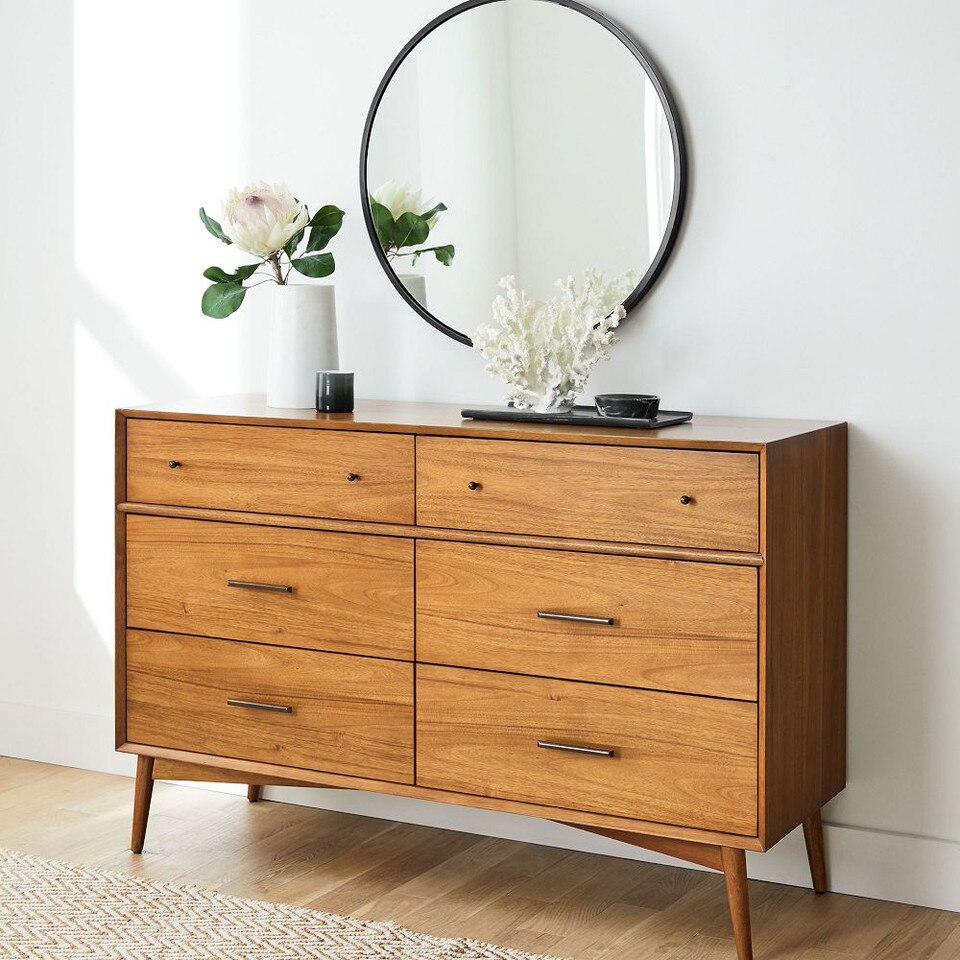 Mid-Century Modern 6-Drawer Chest (142 cm)