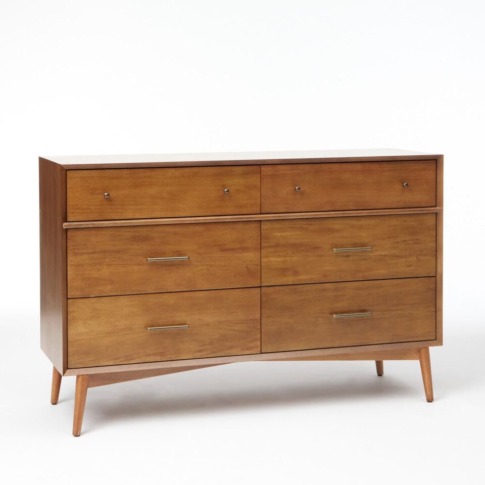 Mid-Century Modern 6-Drawer Chest (142 cm)