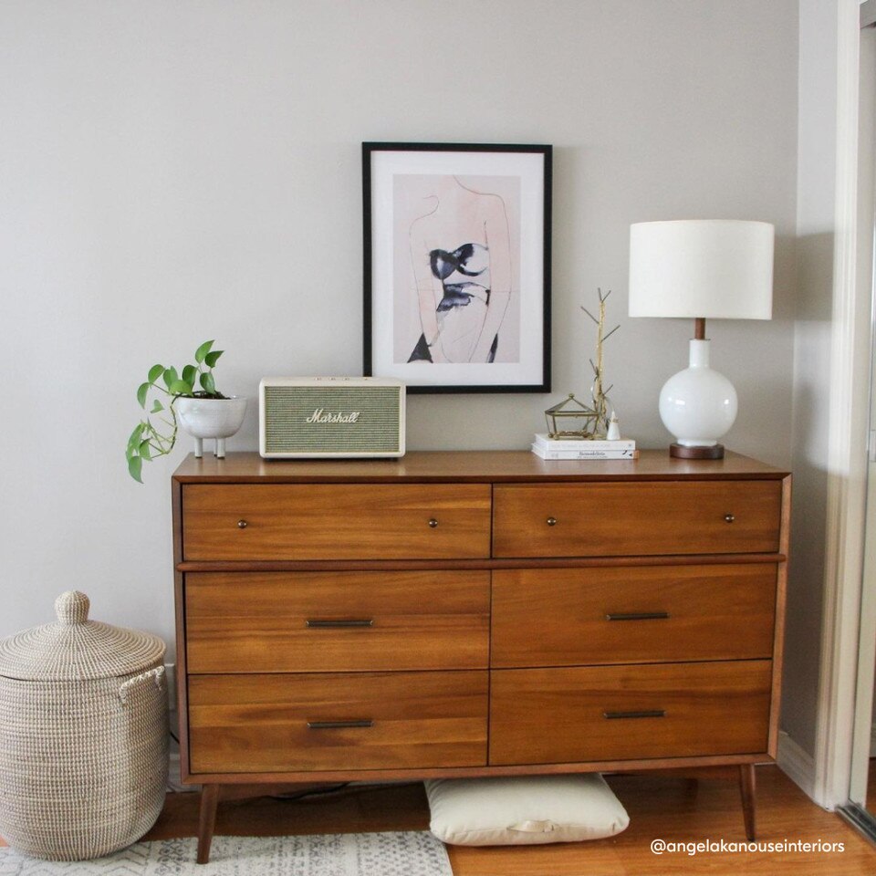 Mid-Century Modern 6-Drawer Chest (142 cm)