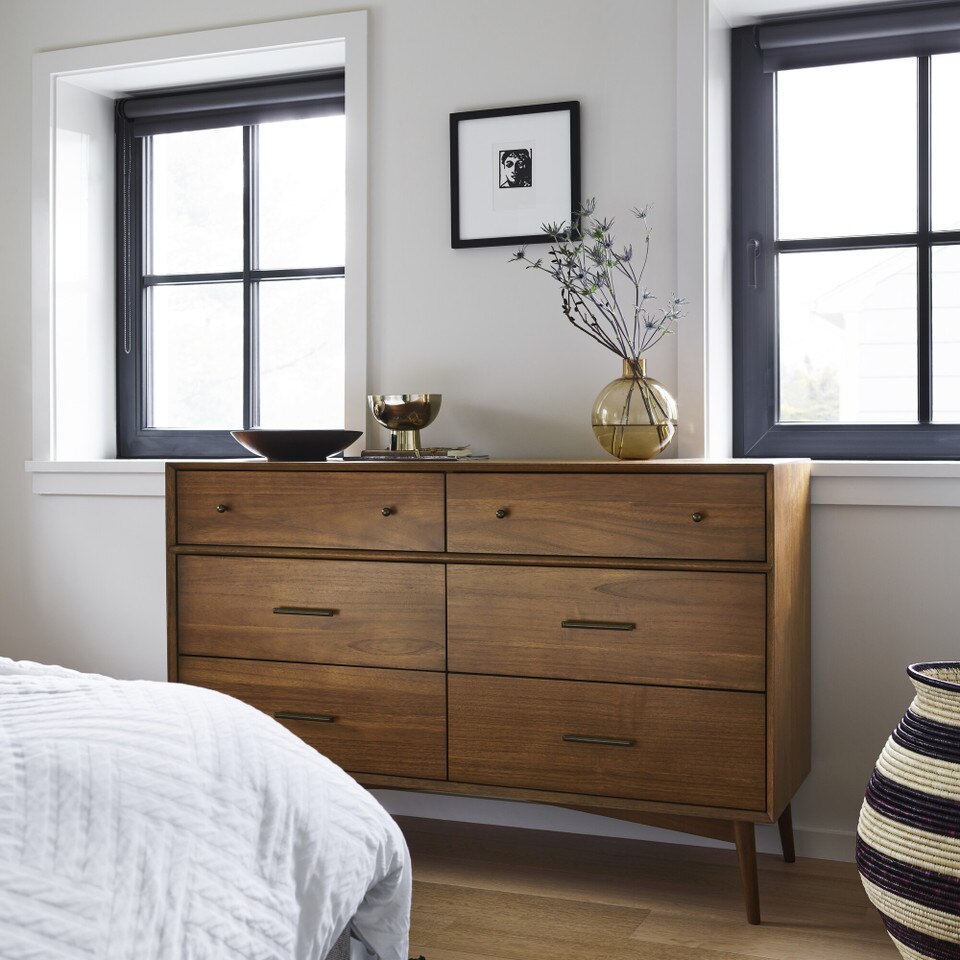 Mid-Century Modern 6-Drawer Chest (142 cm)