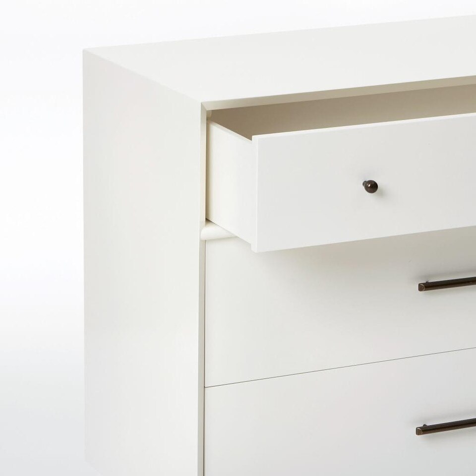 Mid-Century 6-Drawer Chest - White