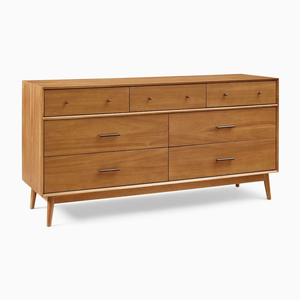 Mid-Century Modern 7-Drawer Chest (183 cm)