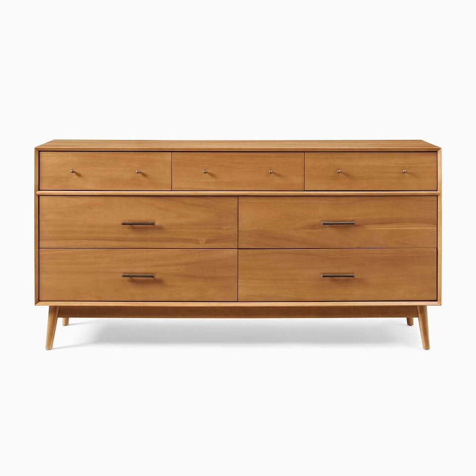 Mid-Century Modern 7-Drawer Chest (183 cm)
