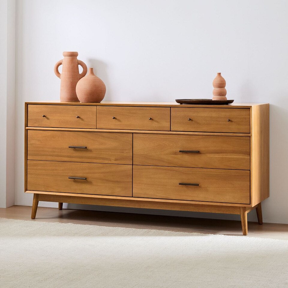 Mid-Century Modern 7-Drawer Chest (183 cm)