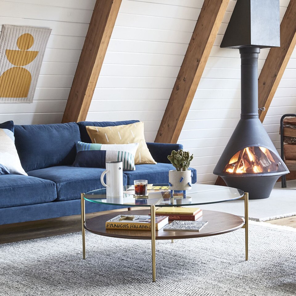 Mid-Century Modern Art Display Round Coffee Table (86 cm)