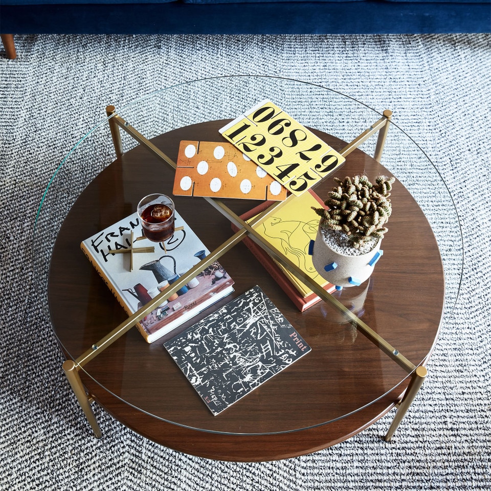 Mid-Century Modern Art Display Round Coffee Table (86 cm)