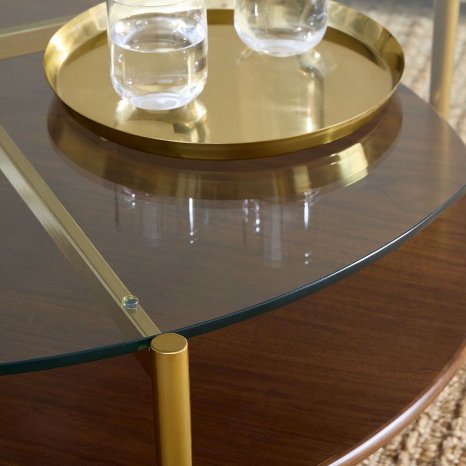 Mid-Century Modern Art Display Round Coffee Table (86 cm)