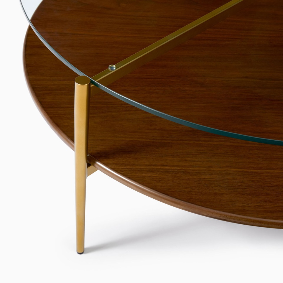 Mid-Century Modern Art Display Round Coffee Table (86 cm)