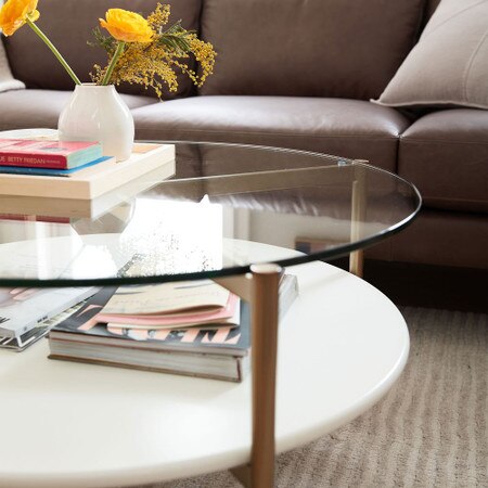 Mid Century Art Display Round Coffee Table West Elm United Kingdom Mid Century Art Display Round Coffee, Art Deco Coffee Table With Storage