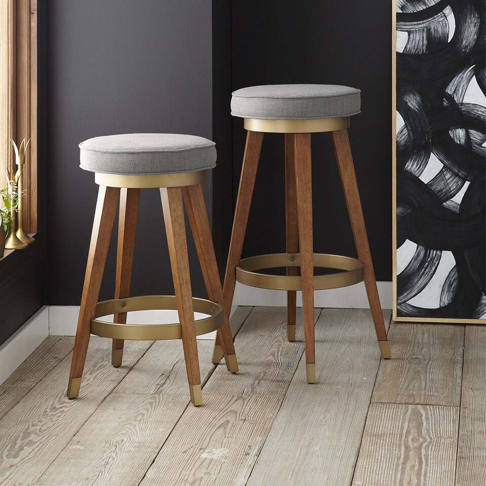 Mid-Century Swivel Bar + Counter Stools